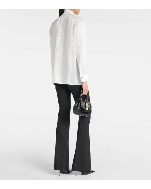 Blusa Barocco de seda en jacquard Versace de color White