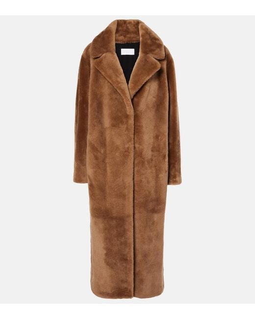 Yves Salomon Brown Shearling Coat
