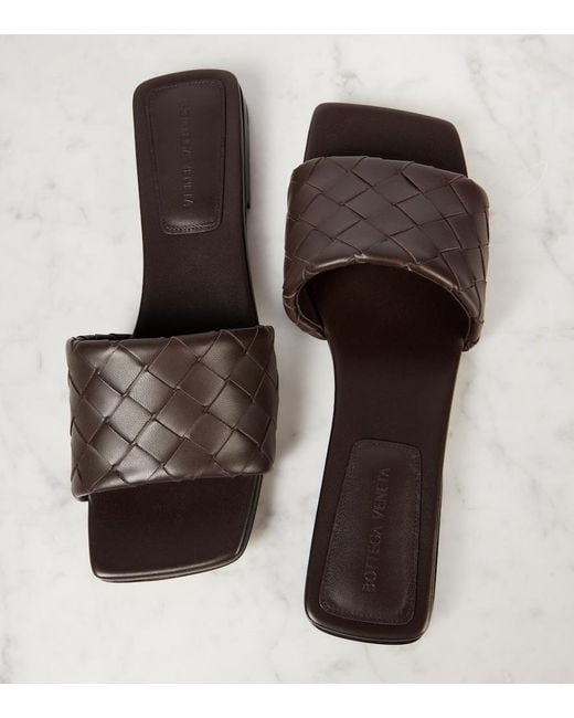 Bottega Veneta Brown Parco Intrecciato Leather Mules