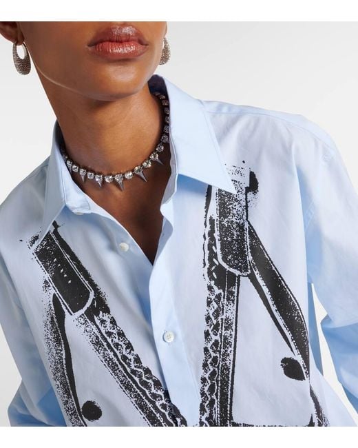 Camicia oversize in popeline di cotone di Jean Paul Gaultier in Blue