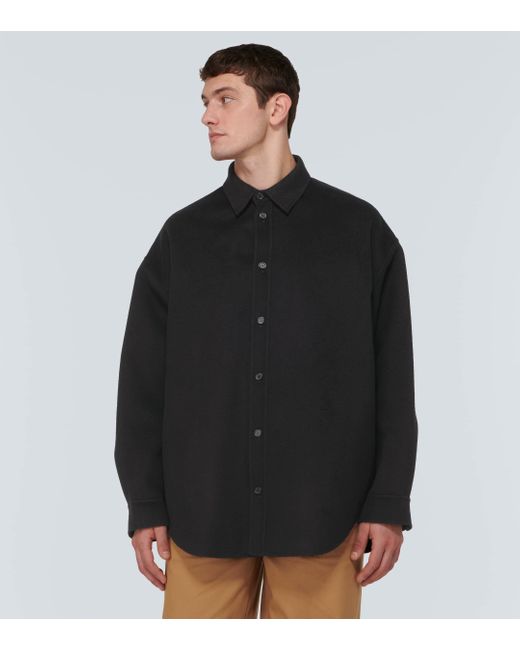 Acne Black Detar Wool Over Shirt for men