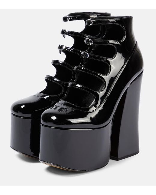 Marc Jacobs Black Kiki Patent Leather Platform Ankle Boots