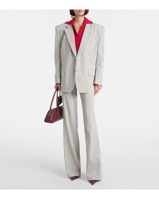 Magda Butrym Gray Oversized Linen And Wool Blazer