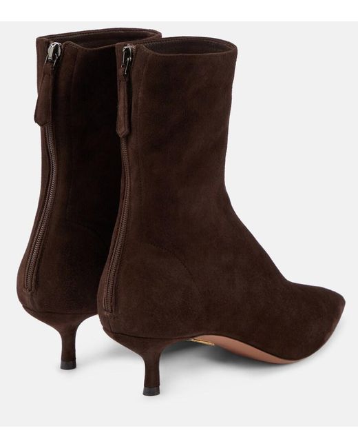 Aquazzura Brown Montmartre 50 Suede Ankle Boots