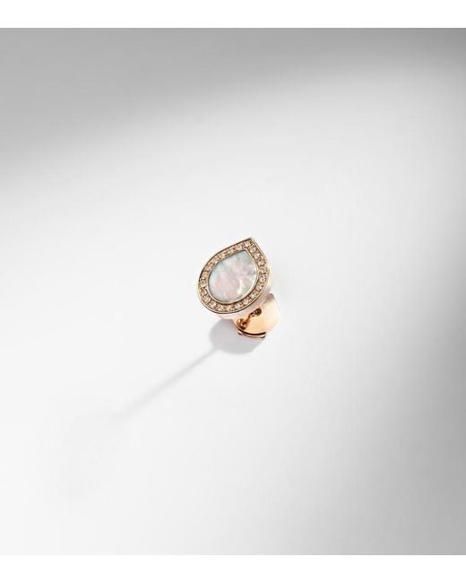 Repossi White Antifer 18Kt Rose Single Earring With Gemstones
