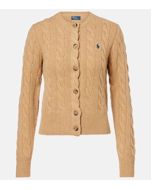 Polo Ralph Lauren Natural Cable-Knit Wool And Cashmere Cardigan