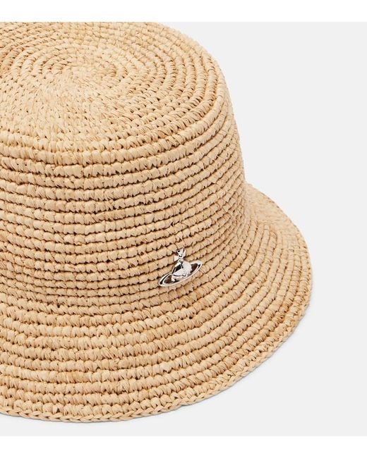Vivienne Westwood Natural Orb Raffia Bucket Hat