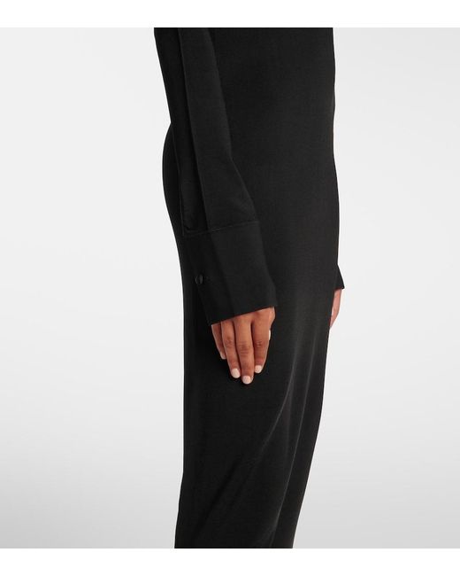 Galvan Black Iris Turtleneck Jersey Maxi Dress
