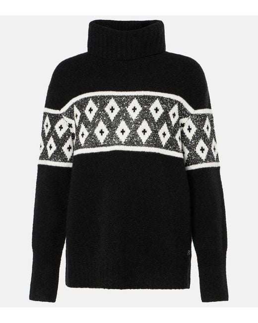 Bogner Black Uda Sequined Wool-Blend Sweater