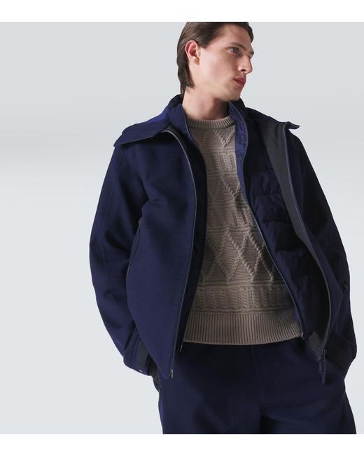Zegna Blue Cashmere Ski Jacket for men