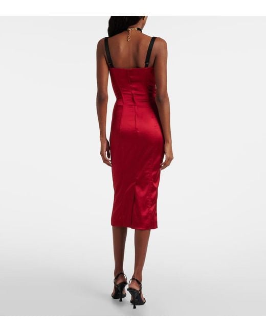 dolce and gabbana red corset dress & Satin Bustier in Buy Emerald Green Textured square neck midi dress Handmade by skilled artisans Trouser Size:US44 / EU60 / 5XL dolce gabbana red lace dress