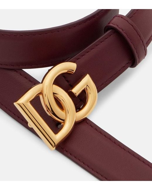 Dolce & Gabbana Purple Dg Leather Belt
