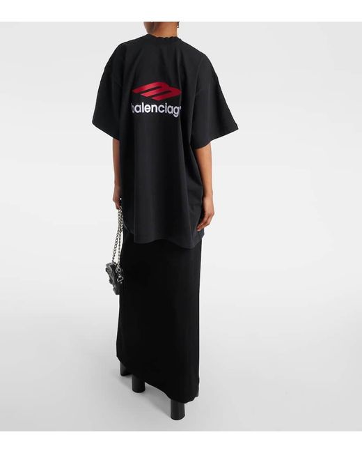 Balenciaga Black T-Shirt Double Front aus Baumwoll-Jersey