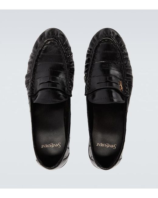 Saint Laurent Black Le Loafer Leather Penny Loafers for men