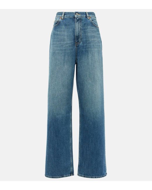 Valentino Blue High-rise Straight Jeans