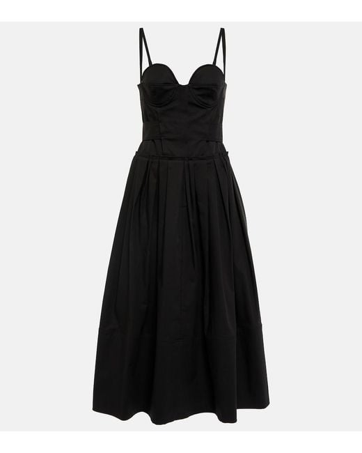 Proenza Schouler Black Cotton-Blend Midi Dress