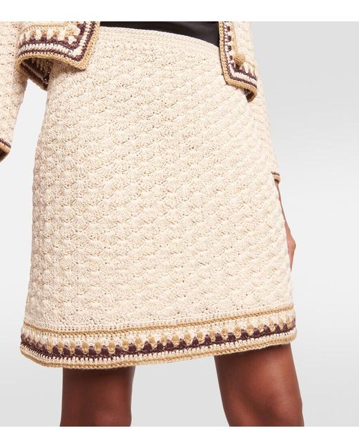 Tory Burch Natural High-Waisted Knitted Skirt
