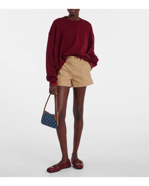 Gucci Blue Schultertasche Gg Emblem Mini Aus Denim