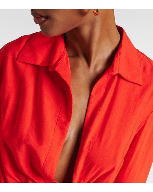 Jacquemus La Chemise Bahia Gathered Shirt