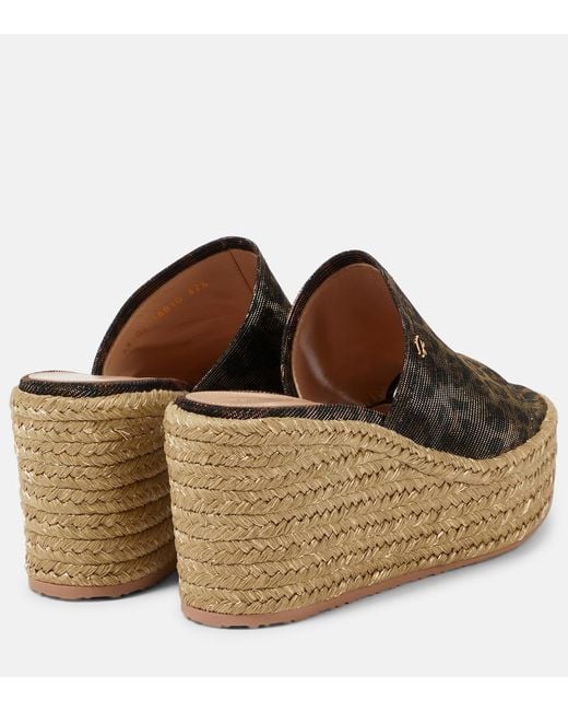 Gianvito Rossi Brown Leopard-Print Espadrille Wedge Mules