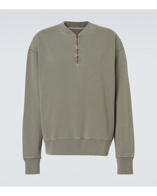 Sudadera De Algodon Con Cremallera Parcial Maison Margiela de hombre de color Gray