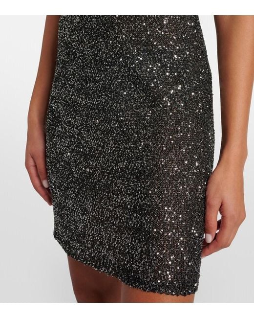 Alessandra Rich Black Sequined Minidress