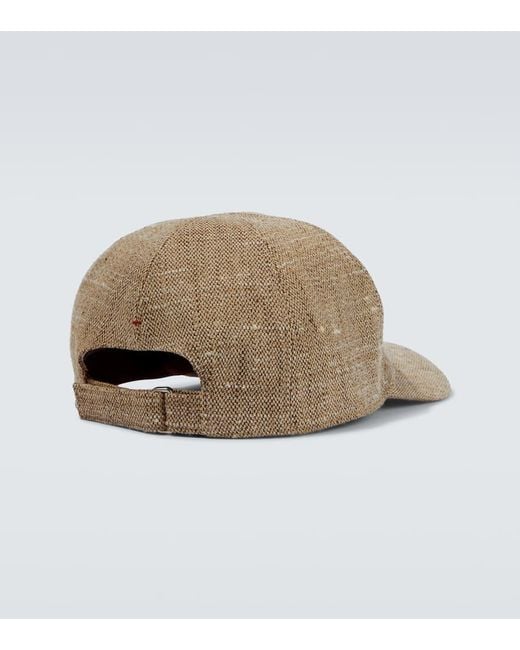 Gorra De Lino Y Seda Con Logo Loro Piana de hombre de color Natural