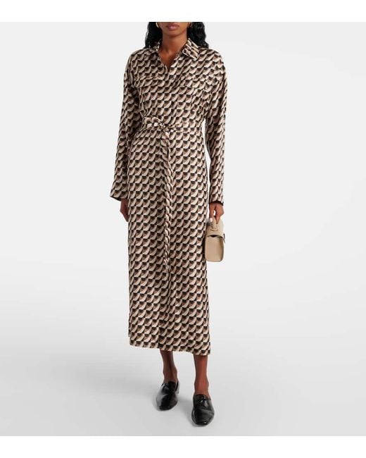 Max Mara White Fleur Floral Silk Maxi Dress