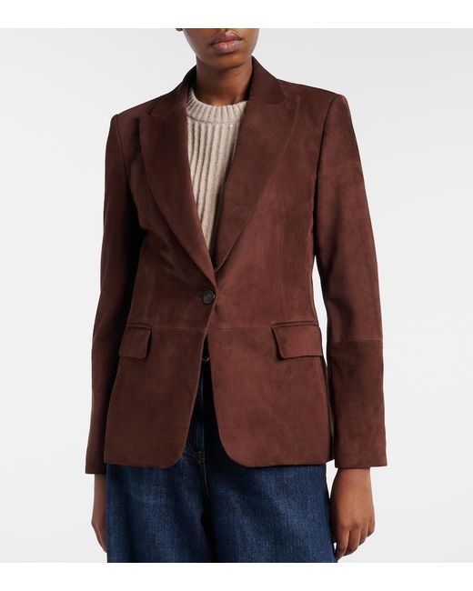 Brunello Cucinelli Brown Monili Suede Blazer