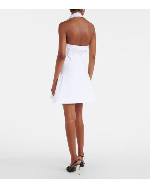 Coperni White Halterneck Cotton Minidress