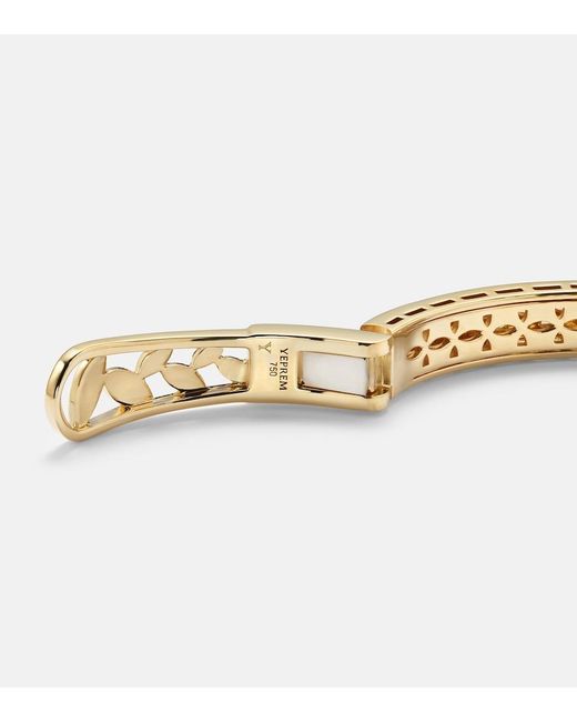 YEPREM Metallic Golden Strada 18Kt And Cuff Bracelet With Diamonds