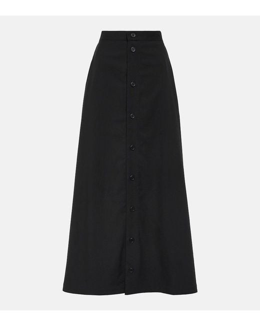 Balenciaga Black Wool Maxi Skirt
