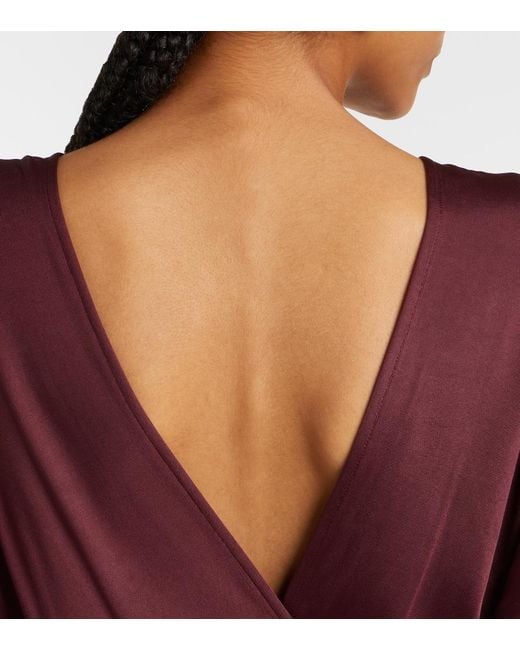 AYA MUSE Purple Anara Ruched Maxi Dress