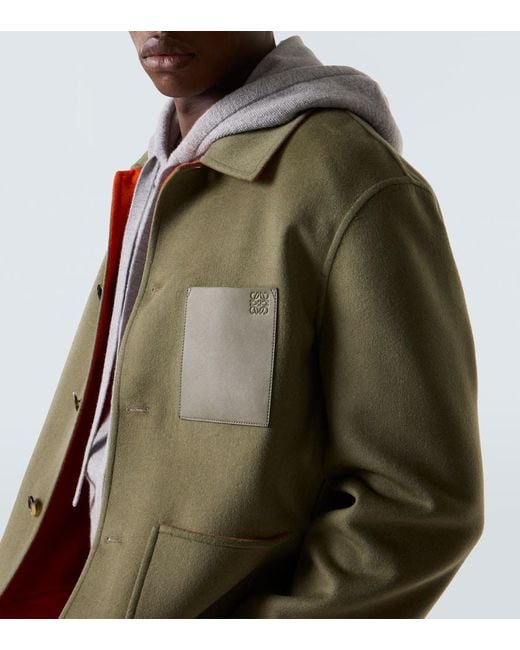 Loewe Green Anagram Wool And Cashmere Jacket for men