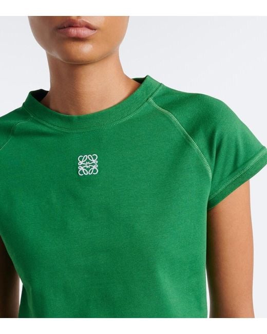 Loewe Green Anagram Cotton-Blend T-Shirt