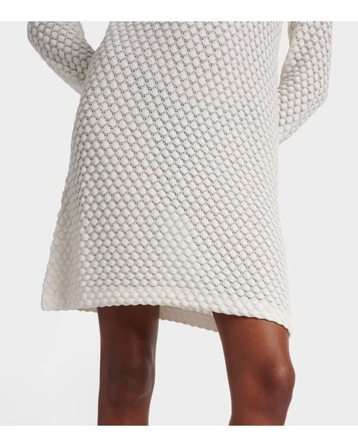 Robe Pull En Coton Gaufre Chloé en coloris White