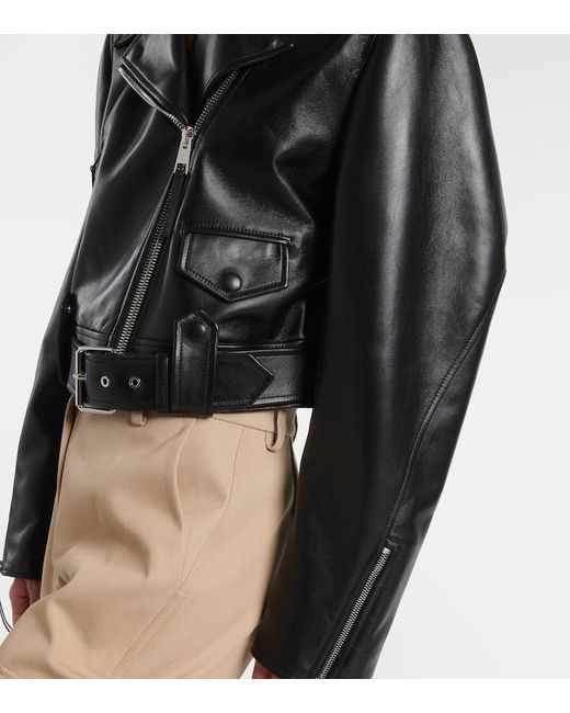 Givenchy Black Cocoon Cropped Leather Biker Jacket