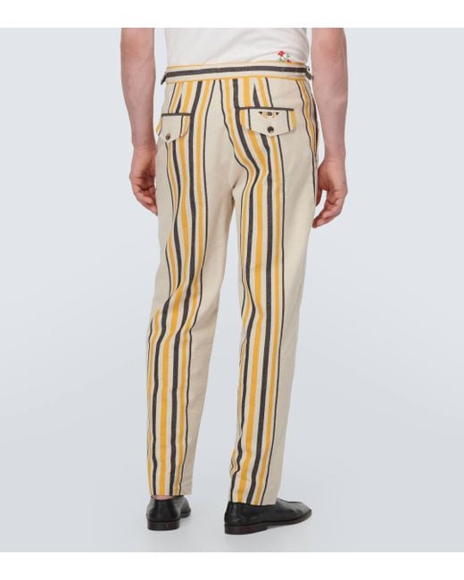 Pantalon droit Namesake raye en coton Bode pour homme en coloris Metallic