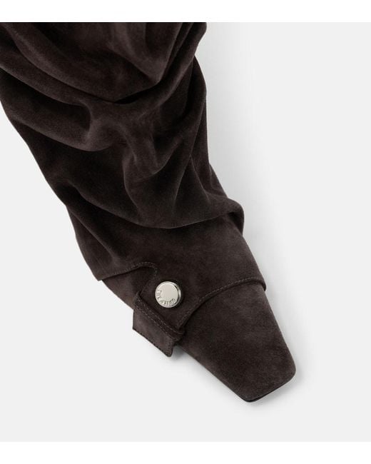 The Attico Black Juno 95 Suede Knee-High Boots