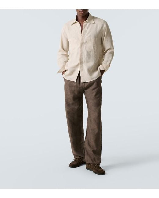 Saman Amel Natural Linen Shirt for men