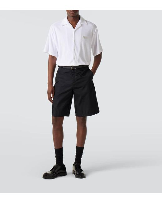 Camicia Bowling di Prada in White da Uomo