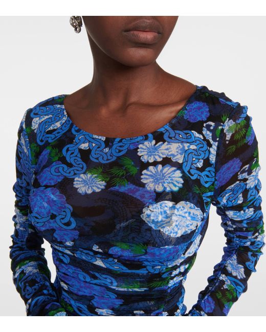 Robe midi Corinne imprimee Diane von Furstenberg en coloris Blue