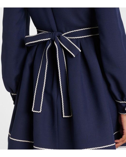 Valentino Blue Crepe Couture Bow-Detail Minidress