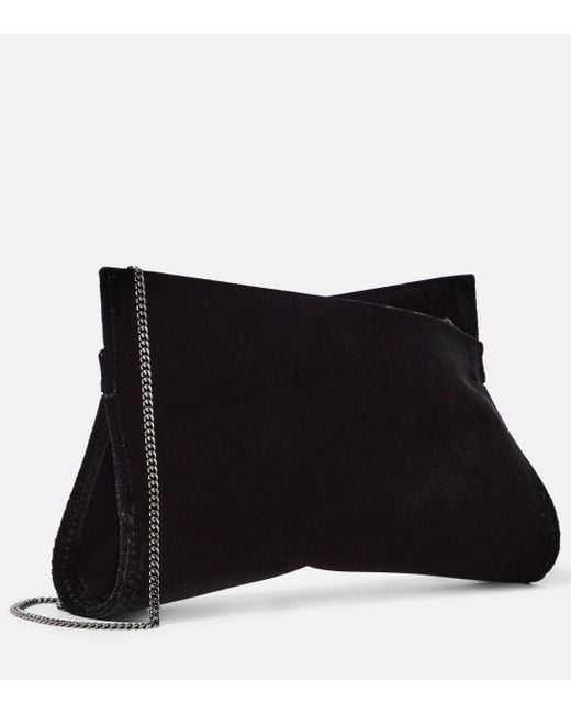 Small black hotsell suede clutch bag