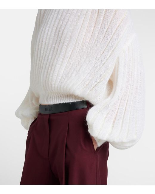 Loewe White Mohair And Cotton-Blend Sweater