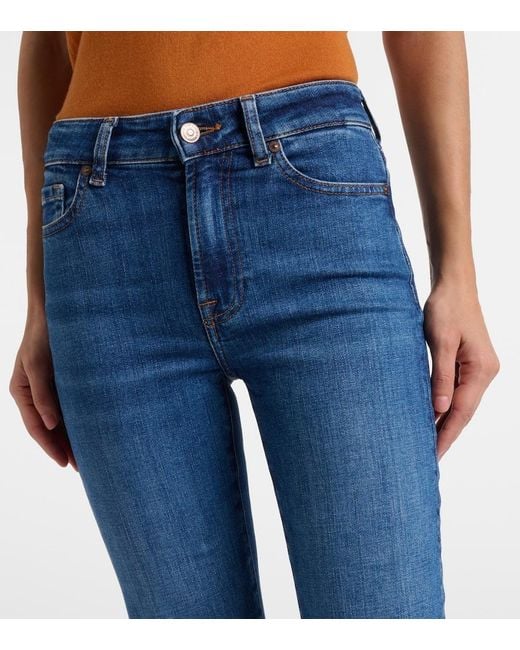 7 For All Mankind Blue Leggy Bootcut Jeans