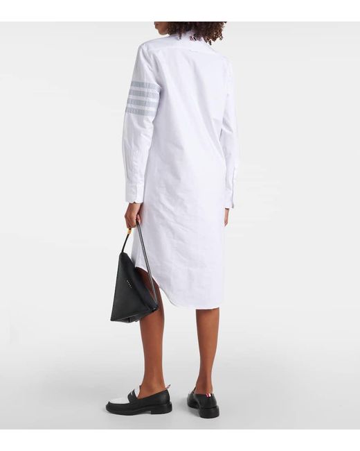 Vestido camisero de algodon Thom Browne de color White
