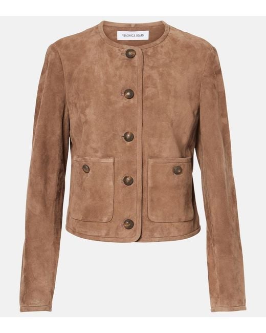 Veronica Beard Brown Andrea Suede Jacket