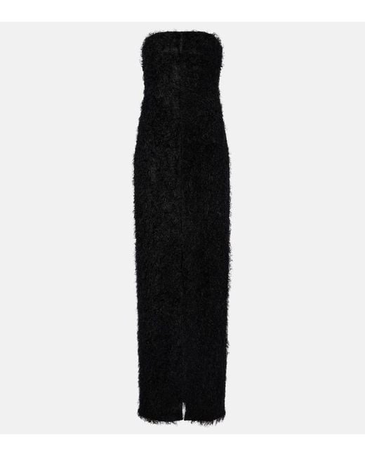 Totême Black Strapless Fil Coupe Midi Dress