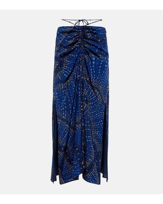Altuzarra Blue Safia Silk Maxi Skirt